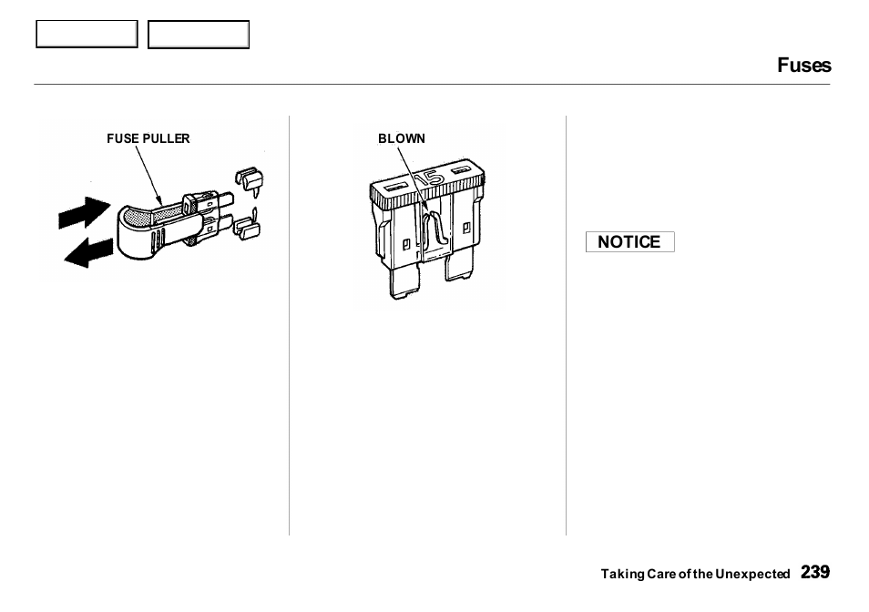 Fuses | Acura 2001 Integra Sedan - Owner's Manual User Manual | Page 242 / 276