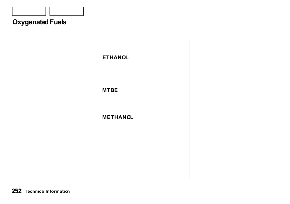 Oxygenated fuels | Acura 2001 Integra Sedan - Owner's Manual User Manual | Page 255 / 276