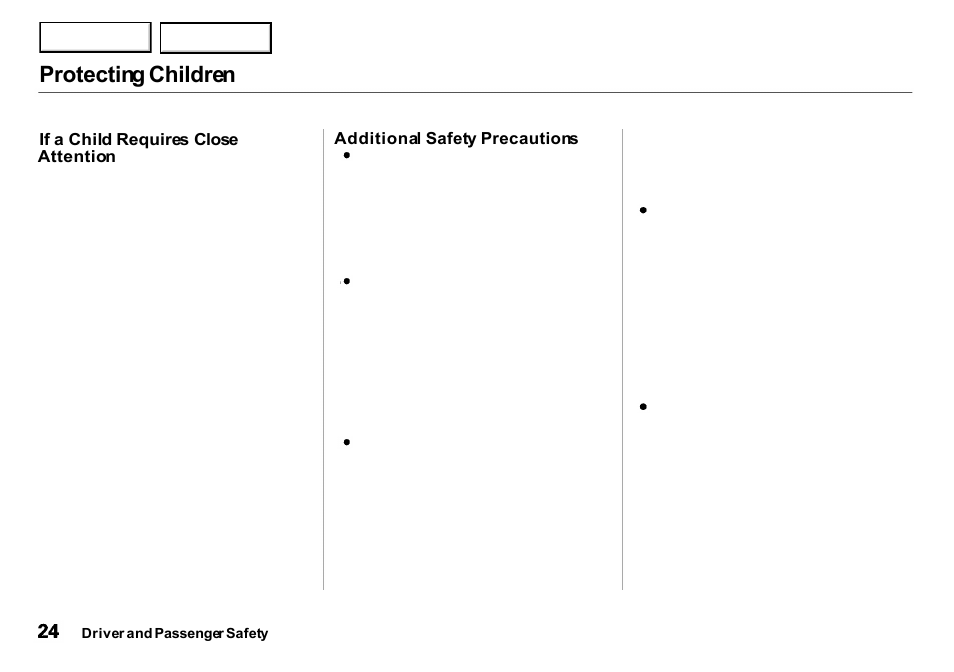 Protecting children | Acura 2001 Integra Sedan - Owner's Manual User Manual | Page 27 / 276