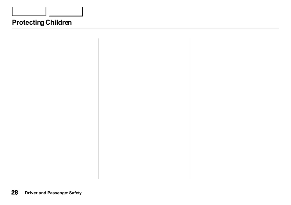 Protecting children | Acura 2001 Integra Sedan - Owner's Manual User Manual | Page 31 / 276