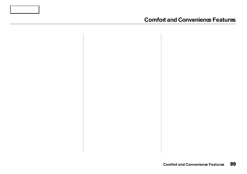 Comfort and convenience features | Acura 2001 Integra Sedan - Owner's Manual User Manual | Page 92 / 276
