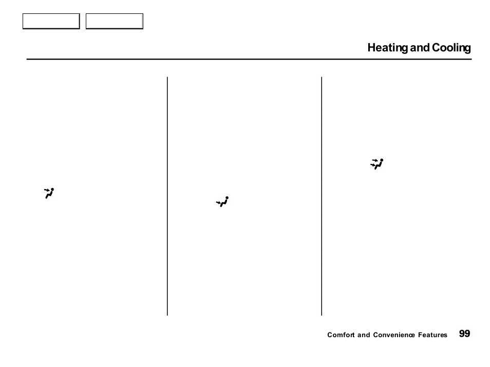 Heating and cooling | Acura 2001 Integra Hatchback - Owner's Manual User Manual | Page 102 / 285