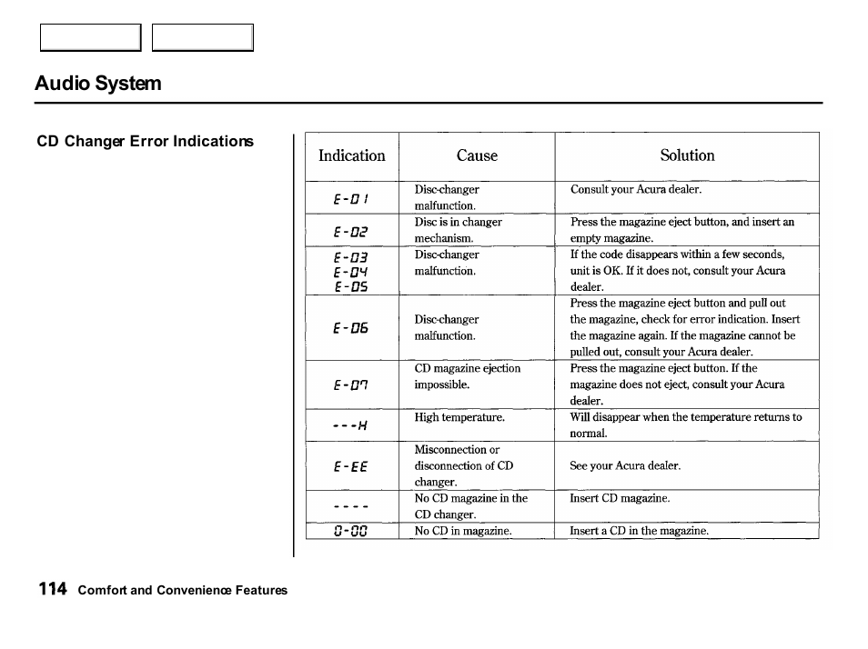 Audio system | Acura 2001 Integra Hatchback - Owner's Manual User Manual | Page 117 / 285