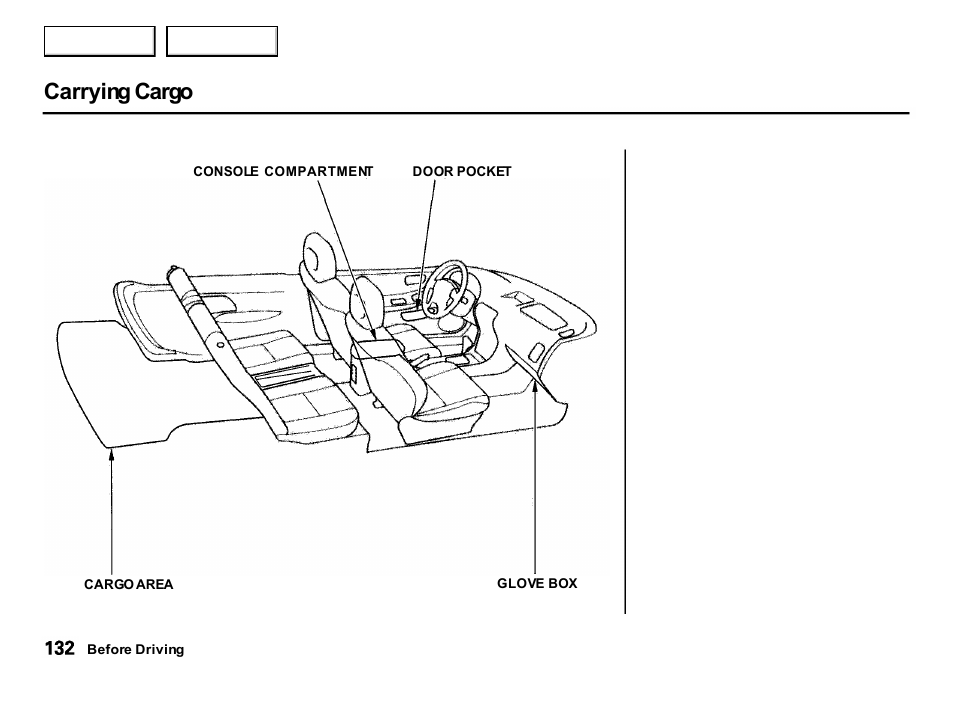 Carrying cargo | Acura 2001 Integra Hatchback - Owner's Manual User Manual | Page 135 / 285