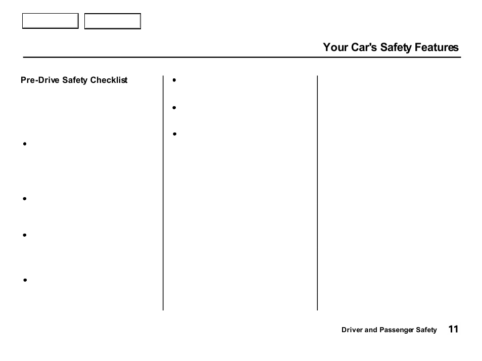 Your car's safety features | Acura 2001 Integra Hatchback - Owner's Manual User Manual | Page 14 / 285