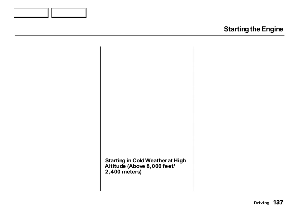 Starting the engine | Acura 2001 Integra Hatchback - Owner's Manual User Manual | Page 140 / 285