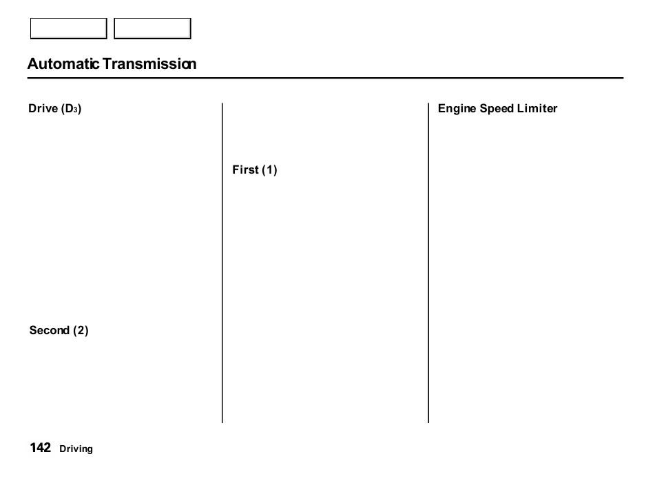 Automatic transmission | Acura 2001 Integra Hatchback - Owner's Manual User Manual | Page 145 / 285