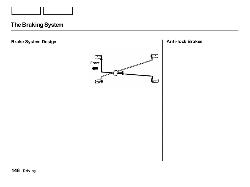 The braking system | Acura 2001 Integra Hatchback - Owner's Manual User Manual | Page 149 / 285