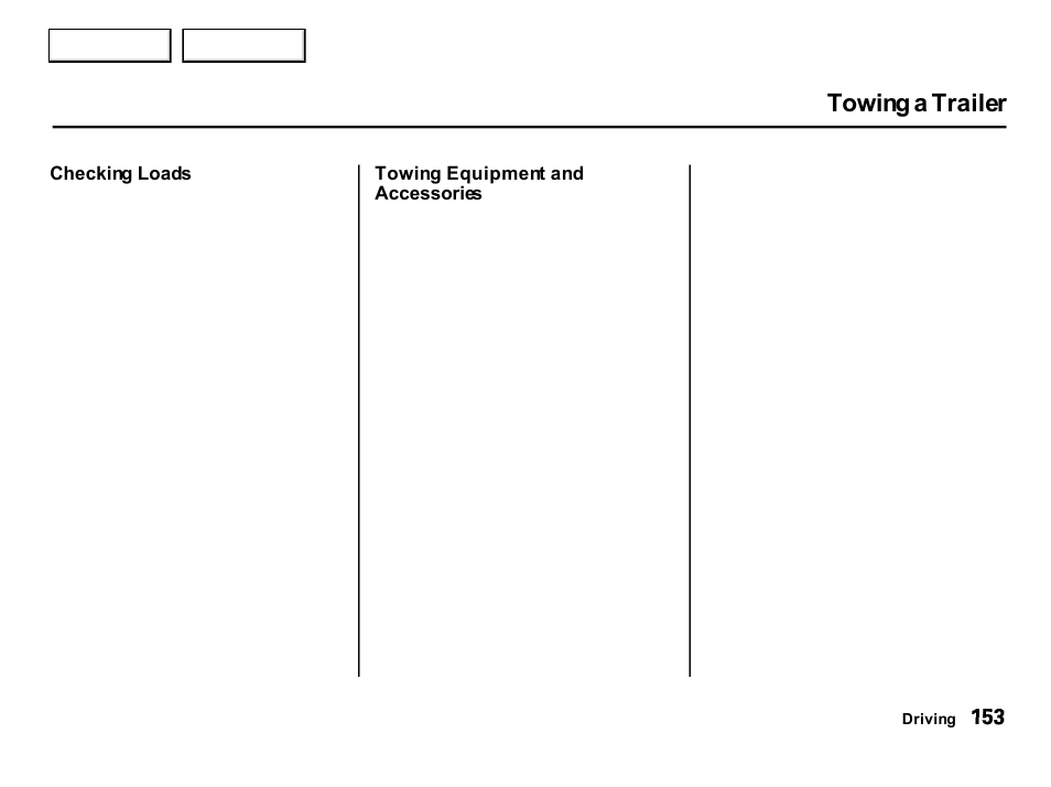 Towing a trailer | Acura 2001 Integra Hatchback - Owner's Manual User Manual | Page 156 / 285