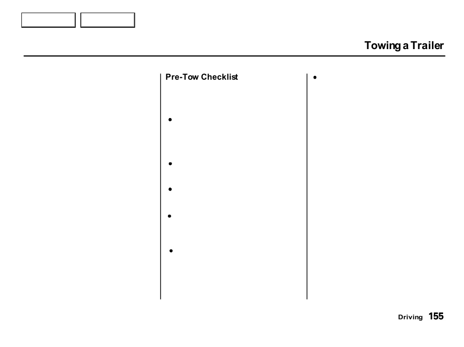 Towing a trailer | Acura 2001 Integra Hatchback - Owner's Manual User Manual | Page 158 / 285