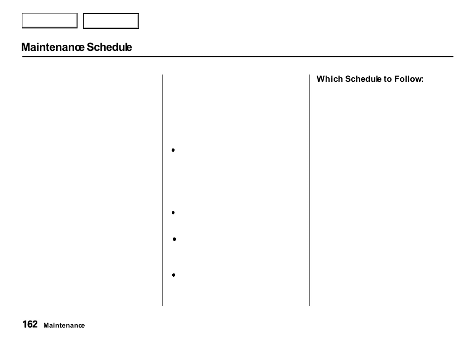 Maintenance schedule | Acura 2001 Integra Hatchback - Owner's Manual User Manual | Page 165 / 285