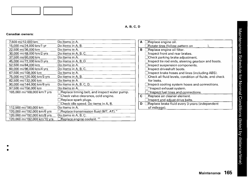 Acura 2001 Integra Hatchback - Owner's Manual User Manual | Page 168 / 285