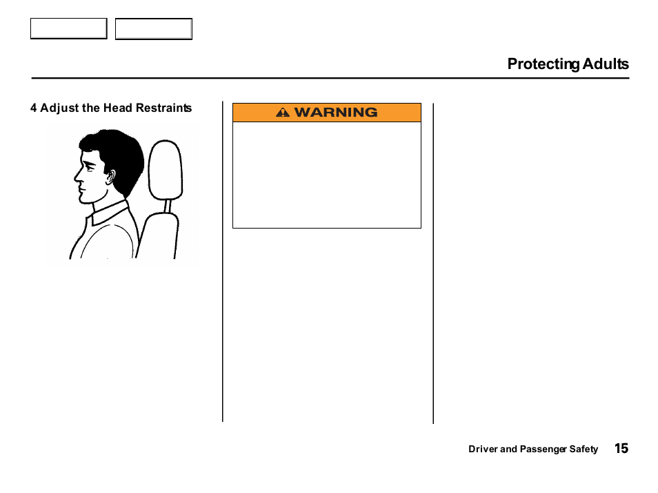 Protecting adults | Acura 2001 Integra Hatchback - Owner's Manual User Manual | Page 18 / 285