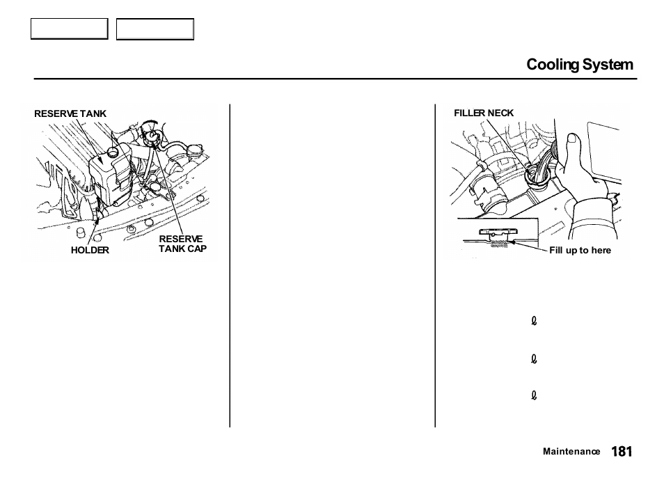 Cooling system | Acura 2001 Integra Hatchback - Owner's Manual User Manual | Page 184 / 285