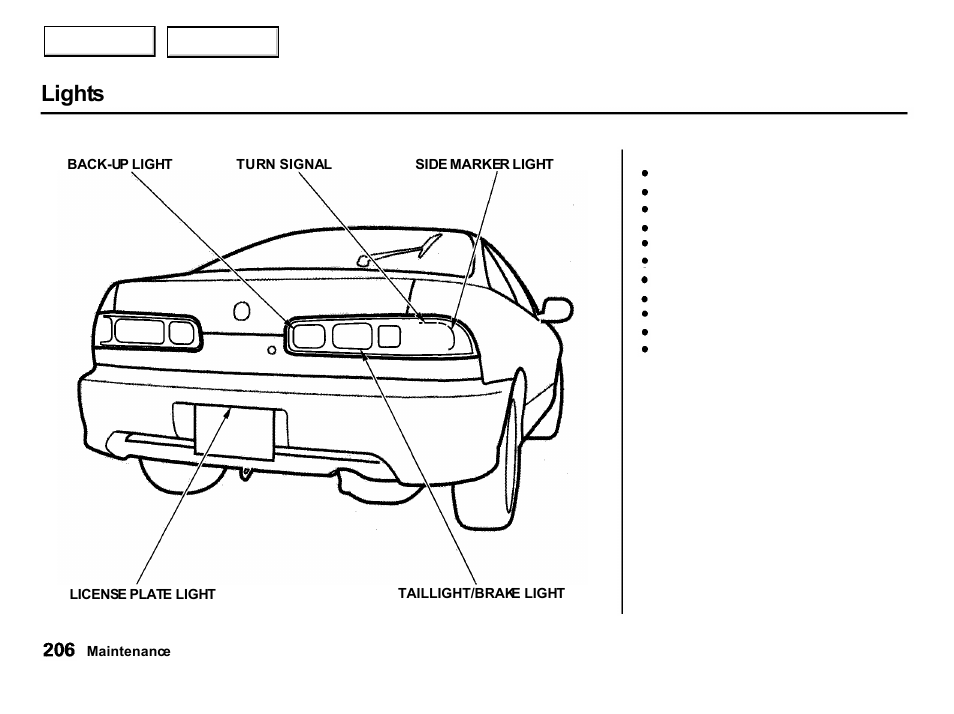 Lights | Acura 2001 Integra Hatchback - Owner's Manual User Manual | Page 209 / 285