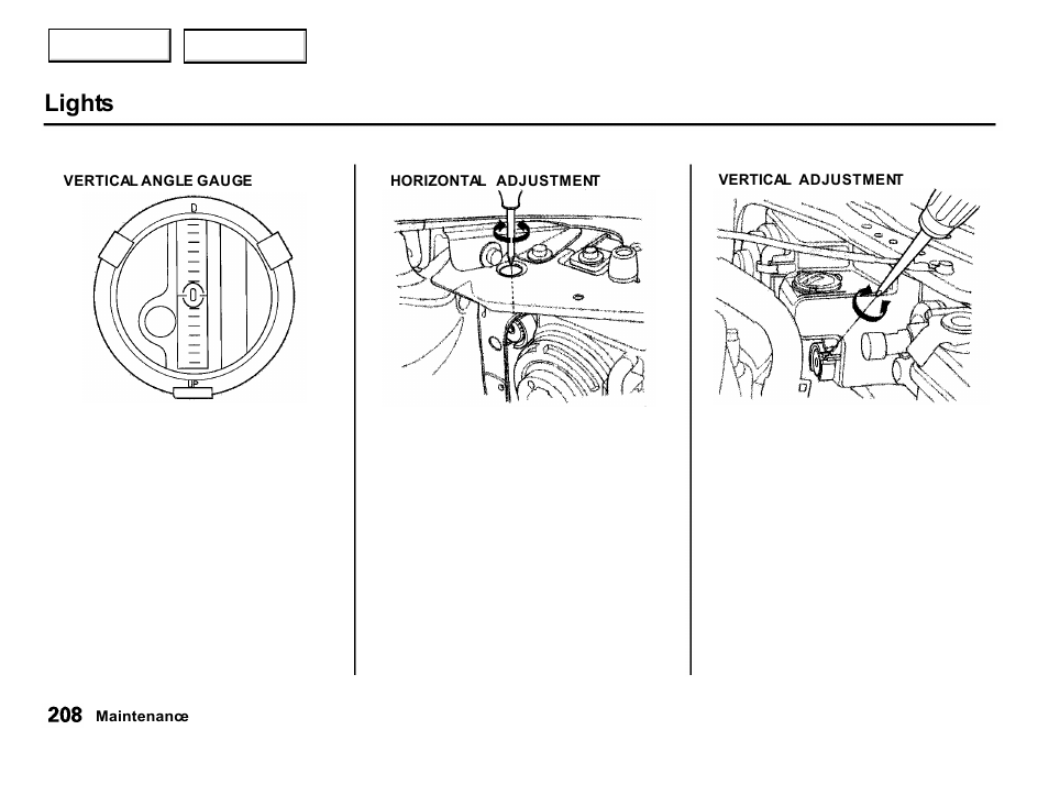 Lights | Acura 2001 Integra Hatchback - Owner's Manual User Manual | Page 211 / 285