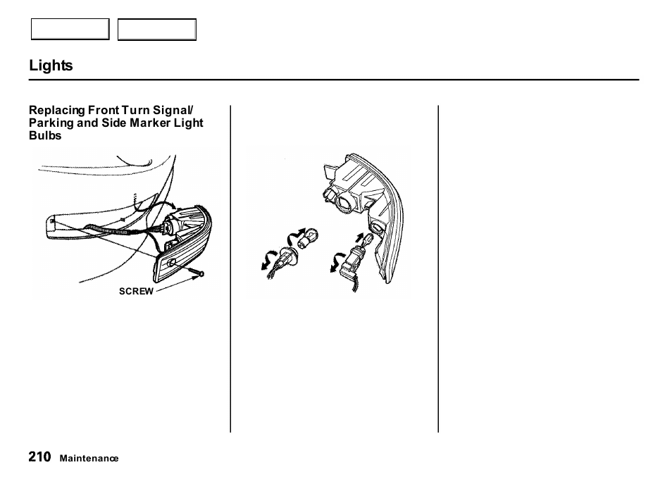 Lights | Acura 2001 Integra Hatchback - Owner's Manual User Manual | Page 213 / 285