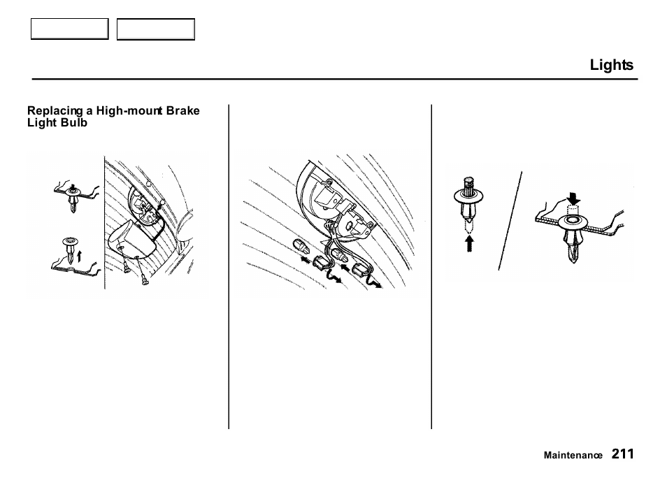 Lights | Acura 2001 Integra Hatchback - Owner's Manual User Manual | Page 214 / 285