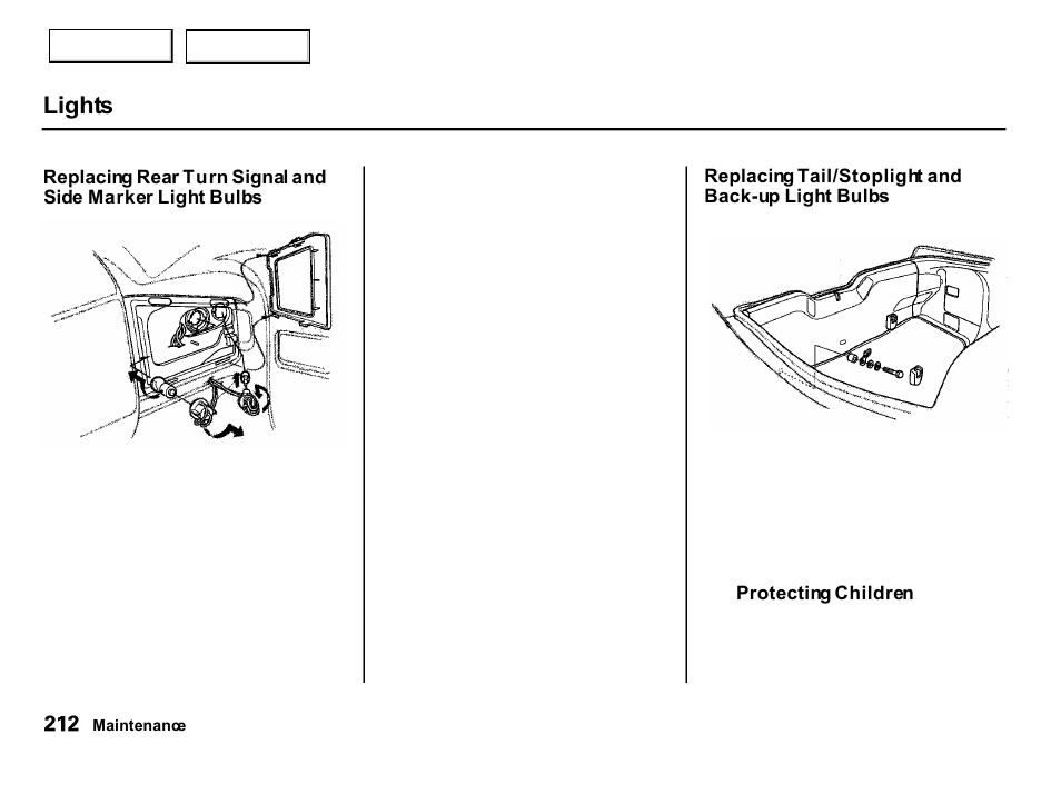 Lights | Acura 2001 Integra Hatchback - Owner's Manual User Manual | Page 215 / 285