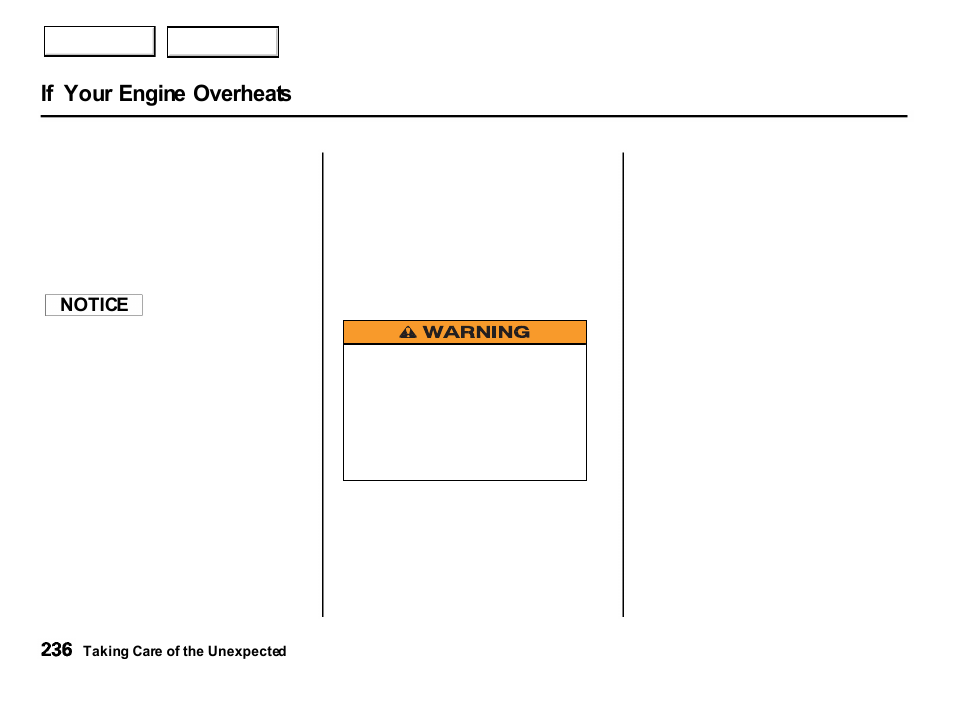 If your engine overheats | Acura 2001 Integra Hatchback - Owner's Manual User Manual | Page 239 / 285