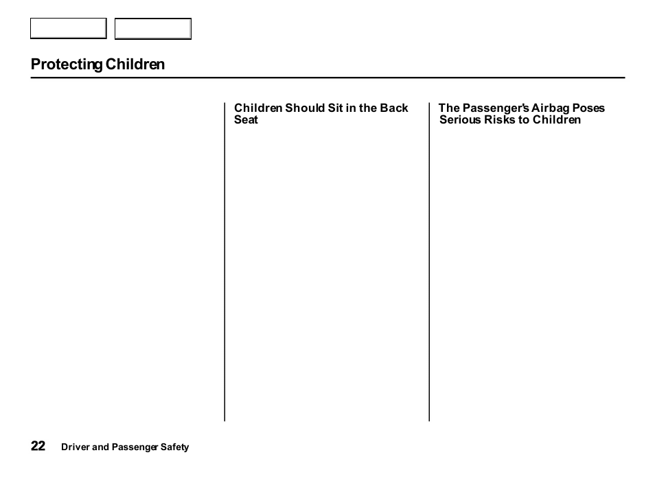 Protecting children | Acura 2001 Integra Hatchback - Owner's Manual User Manual | Page 25 / 285