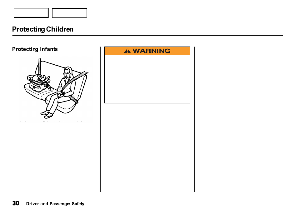 Protecting children | Acura 2001 Integra Hatchback - Owner's Manual User Manual | Page 33 / 285