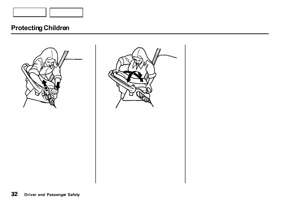 Protecting children | Acura 2001 Integra Hatchback - Owner's Manual User Manual | Page 35 / 285