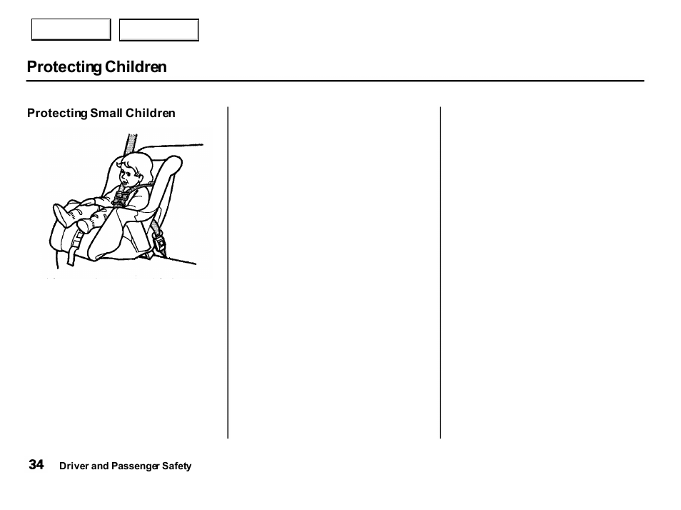 Protecting children | Acura 2001 Integra Hatchback - Owner's Manual User Manual | Page 37 / 285