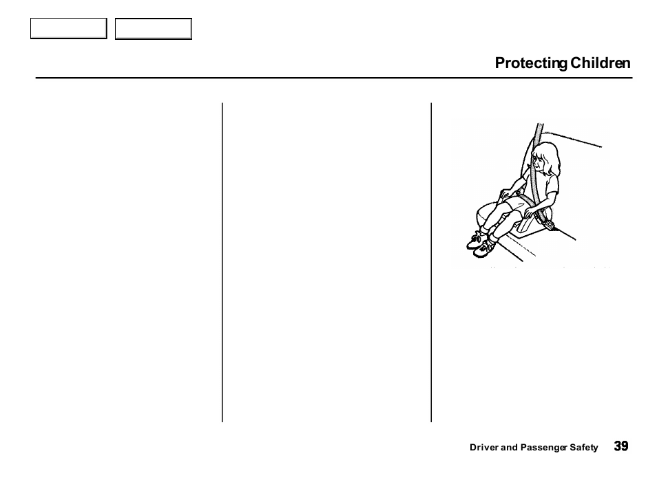 Protecting children | Acura 2001 Integra Hatchback - Owner's Manual User Manual | Page 42 / 285
