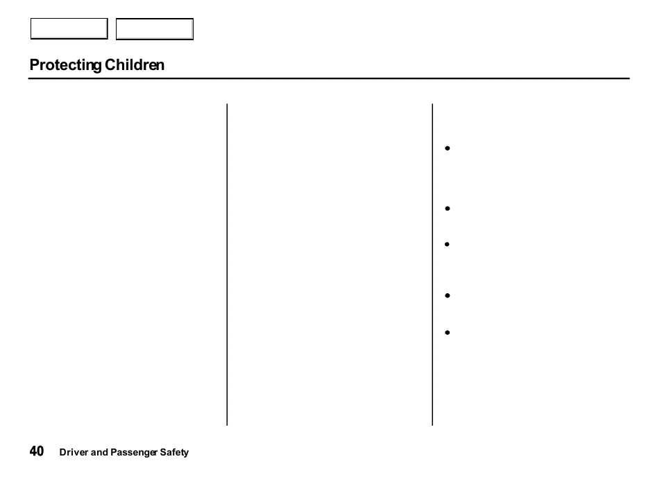 Protecting children | Acura 2001 Integra Hatchback - Owner's Manual User Manual | Page 43 / 285
