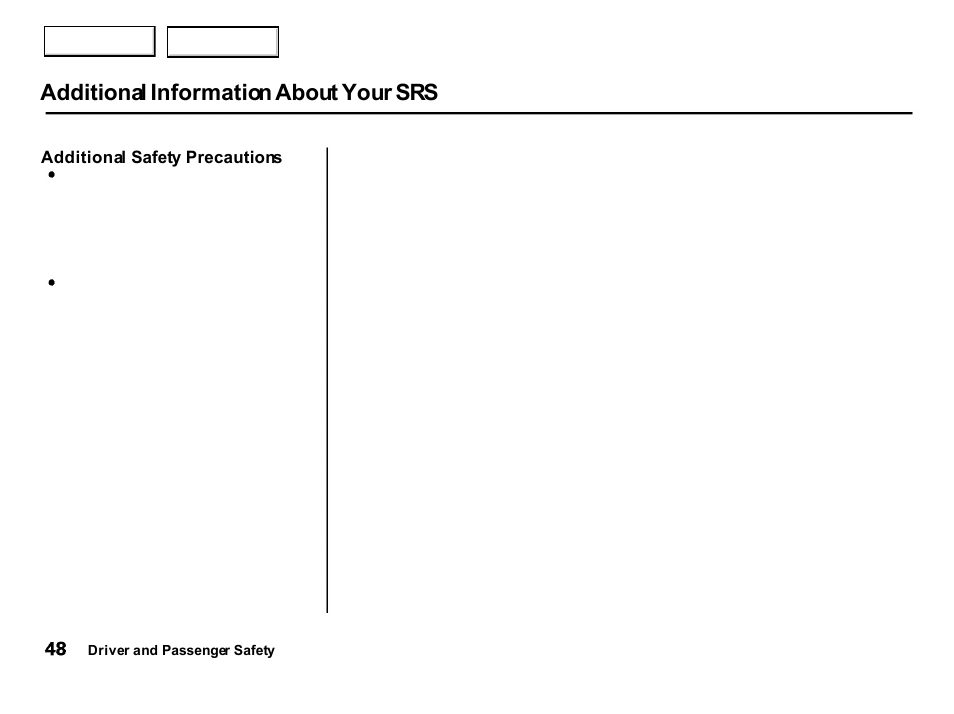 Additional information about your srs | Acura 2001 Integra Hatchback - Owner's Manual User Manual | Page 51 / 285