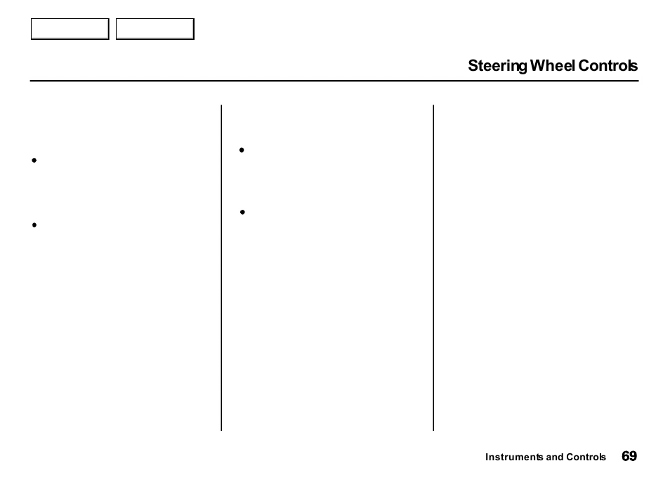 Steering wheel controls | Acura 2001 Integra Hatchback - Owner's Manual User Manual | Page 72 / 285