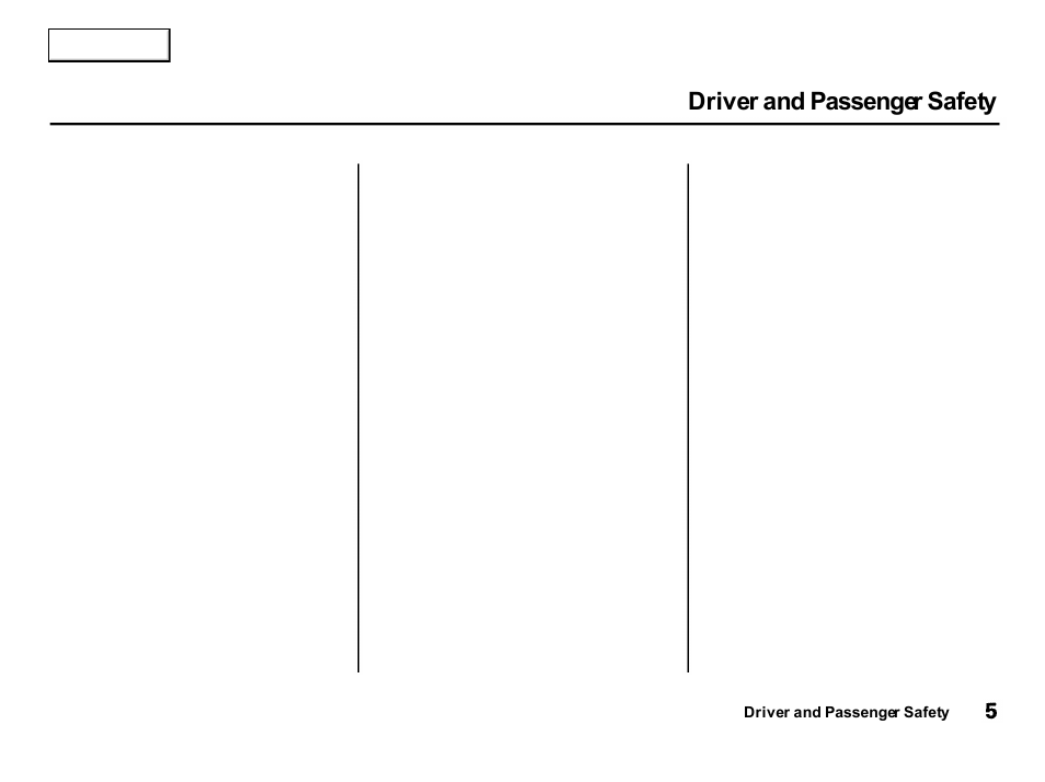 Driver and passenger safety | Acura 2001 Integra Hatchback - Owner's Manual User Manual | Page 8 / 285