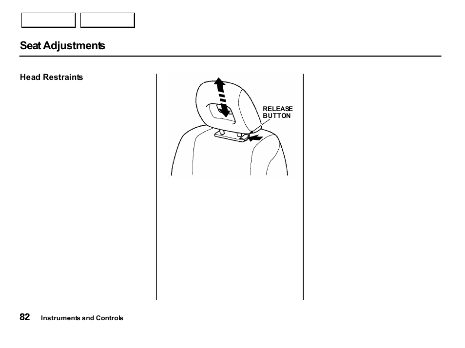 Seat adjustments | Acura 2001 Integra Hatchback - Owner's Manual User Manual | Page 85 / 285