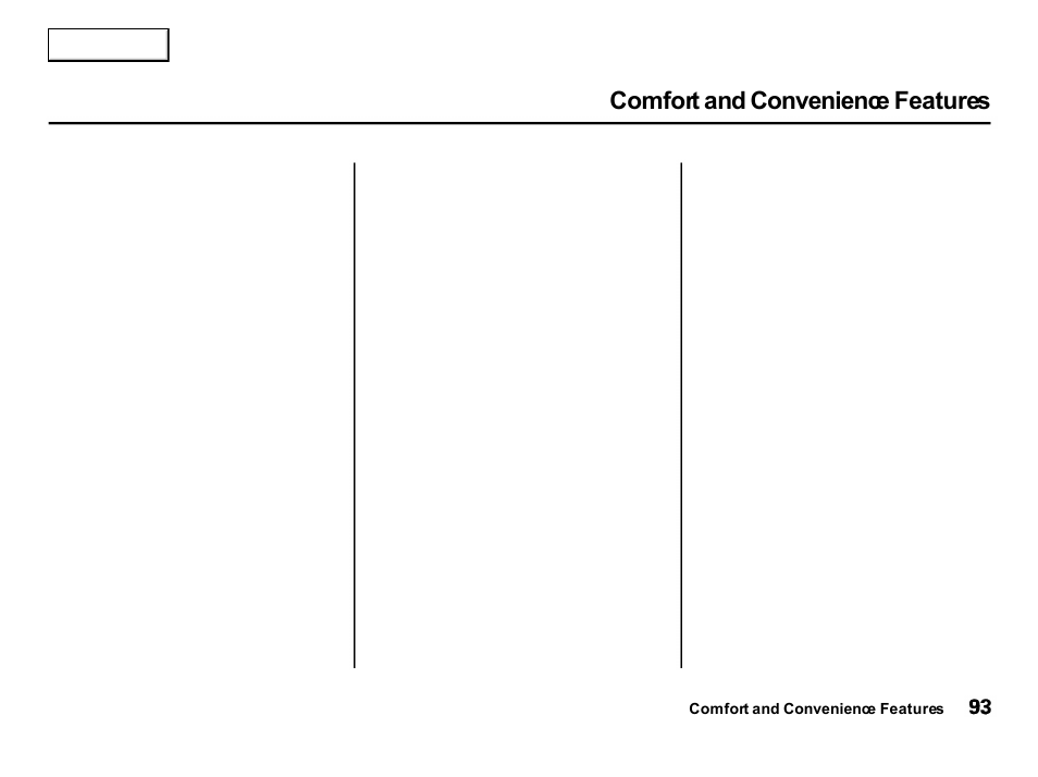 Comfort and convenience features | Acura 2001 Integra Hatchback - Owner's Manual User Manual | Page 96 / 285