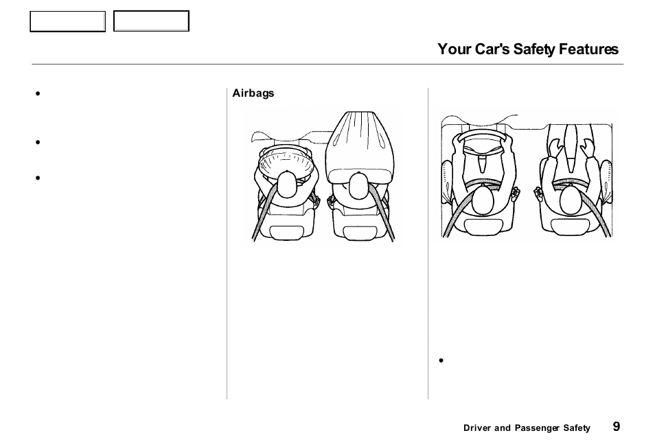 Your car's safety features | Acura 2000 RL - Owner's Manual User Manual | Page 12 / 330