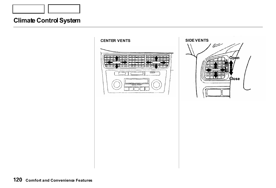 Climate control system | Acura 2000 RL - Owner's Manual User Manual | Page 123 / 330