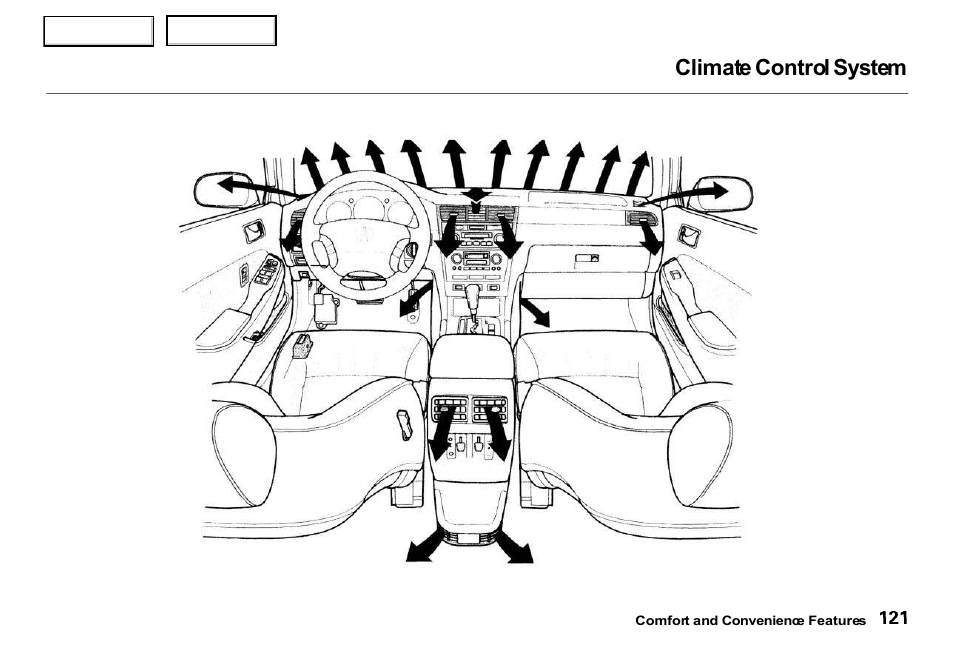 Climate control system | Acura 2000 RL - Owner's Manual User Manual | Page 124 / 330