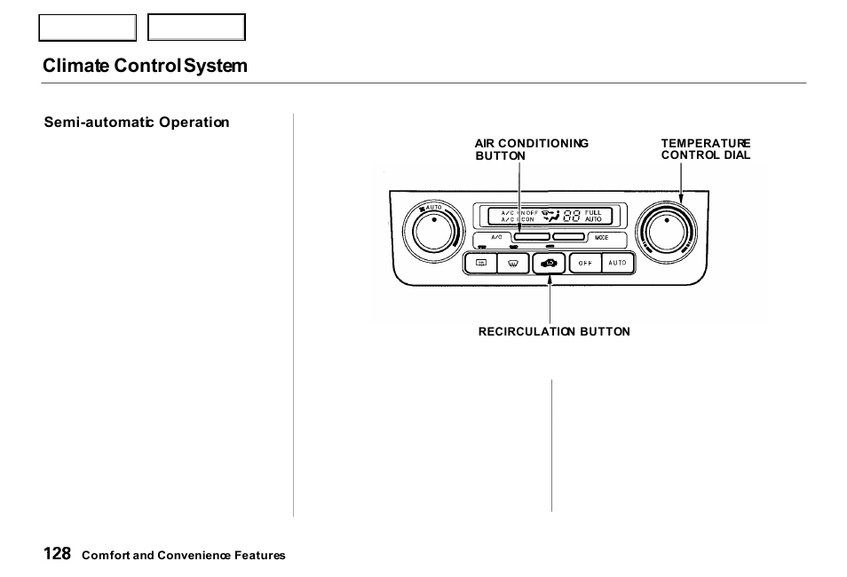 Climate control system | Acura 2000 RL - Owner's Manual User Manual | Page 131 / 330