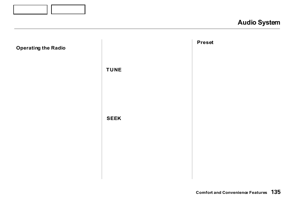 Audio system | Acura 2000 RL - Owner's Manual User Manual | Page 138 / 330