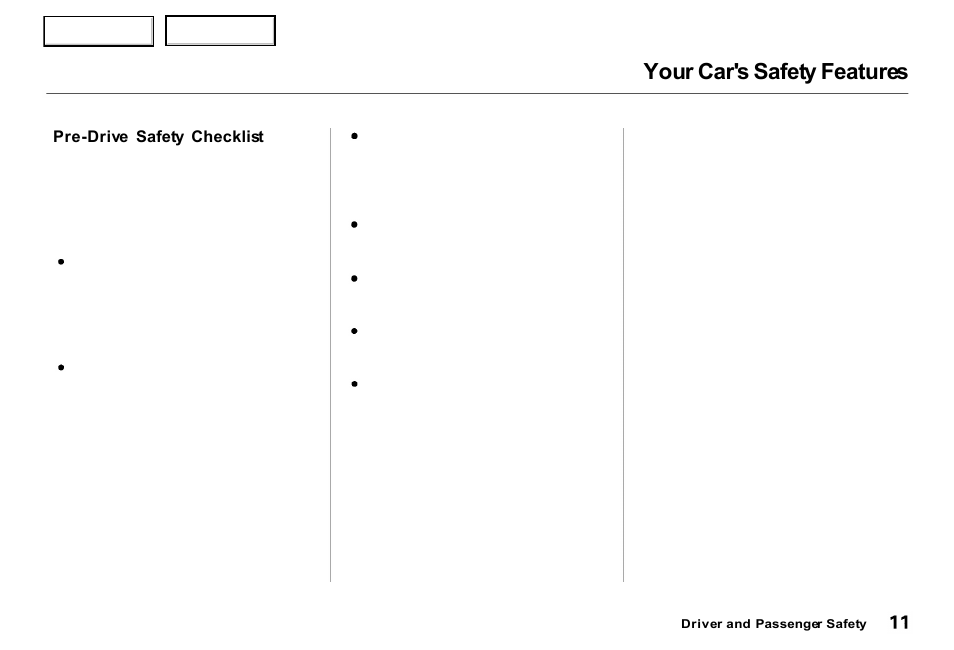 Your car's safety features | Acura 2000 RL - Owner's Manual User Manual | Page 14 / 330