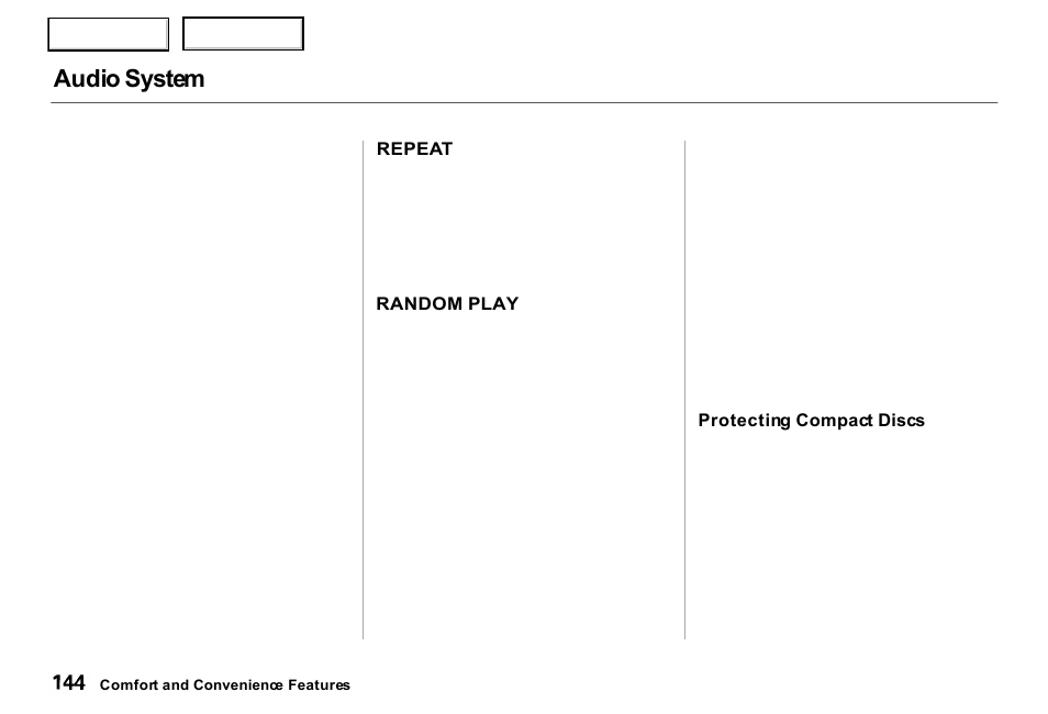 Audio system | Acura 2000 RL - Owner's Manual User Manual | Page 147 / 330
