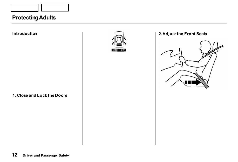 Protecting adults | Acura 2000 RL - Owner's Manual User Manual | Page 15 / 330