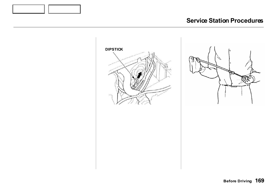 Service station procedures | Acura 2000 RL - Owner's Manual User Manual | Page 172 / 330