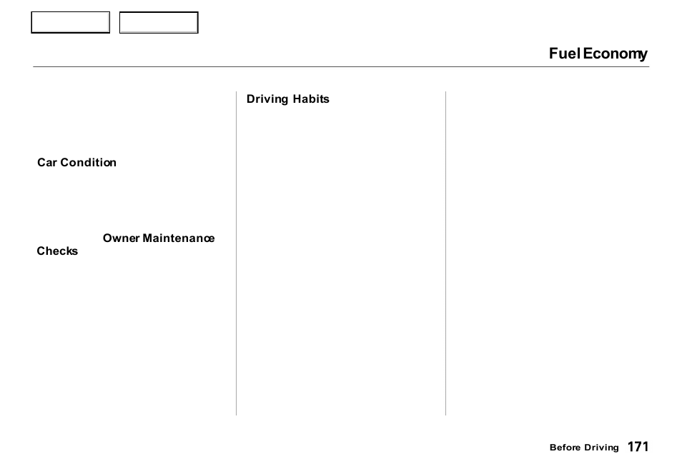 Fuel economy | Acura 2000 RL - Owner's Manual User Manual | Page 174 / 330