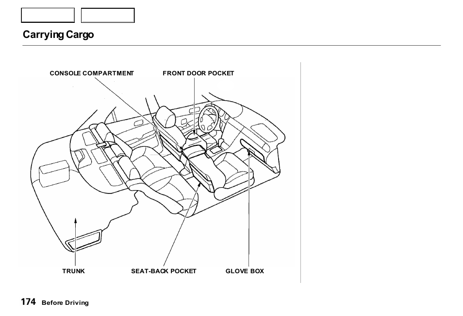 Carrying cargo | Acura 2000 RL - Owner's Manual User Manual | Page 177 / 330