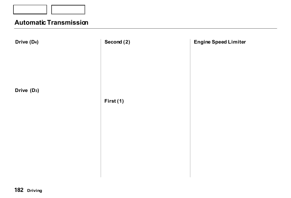 Automatic transmission | Acura 2000 RL - Owner's Manual User Manual | Page 185 / 330