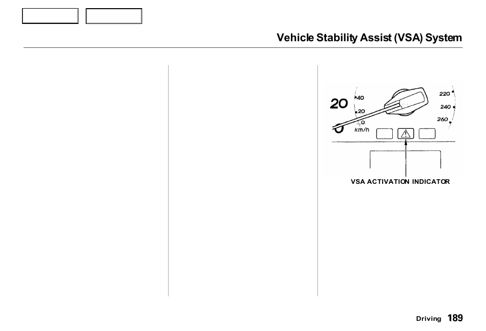 Vehicle stability assist (vsa) system | Acura 2000 RL - Owner's Manual User Manual | Page 192 / 330