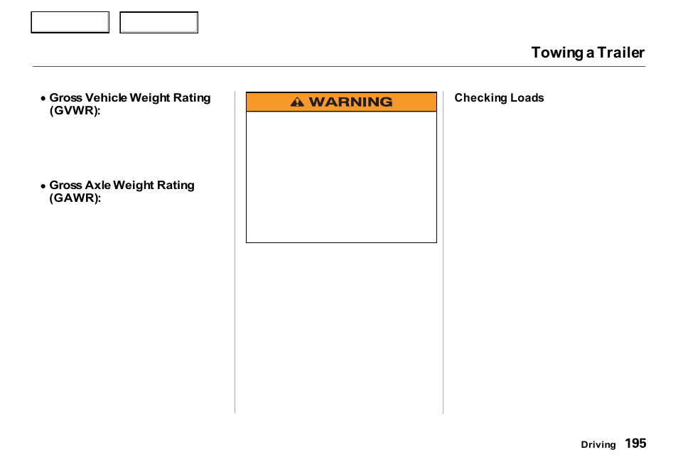 Towing a trailer | Acura 2000 RL - Owner's Manual User Manual | Page 198 / 330