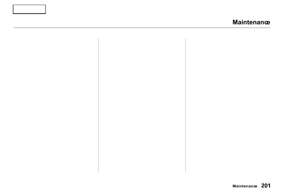 Maintenance | Acura 2000 RL - Owner's Manual User Manual | Page 204 / 330